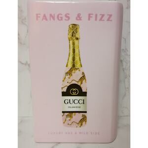 Ceramic Vase/Bookend Designer Inspired "Fangs & Fizz" Italian Rosé Champagne